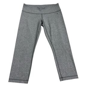 Lululemon Womens Size 10 Mid Rise Cropped Athletic Leggings Heathered Gray Sport